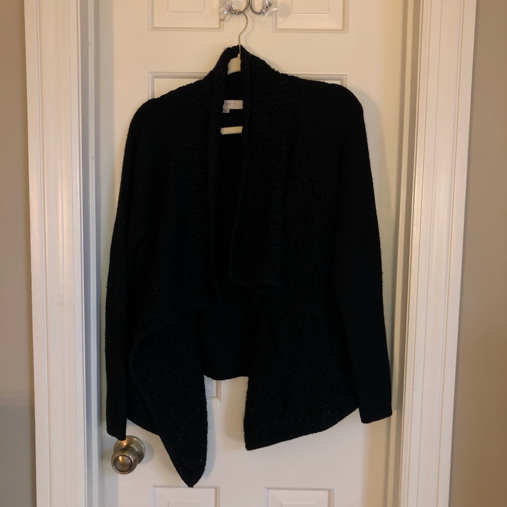 Black thick open sweater